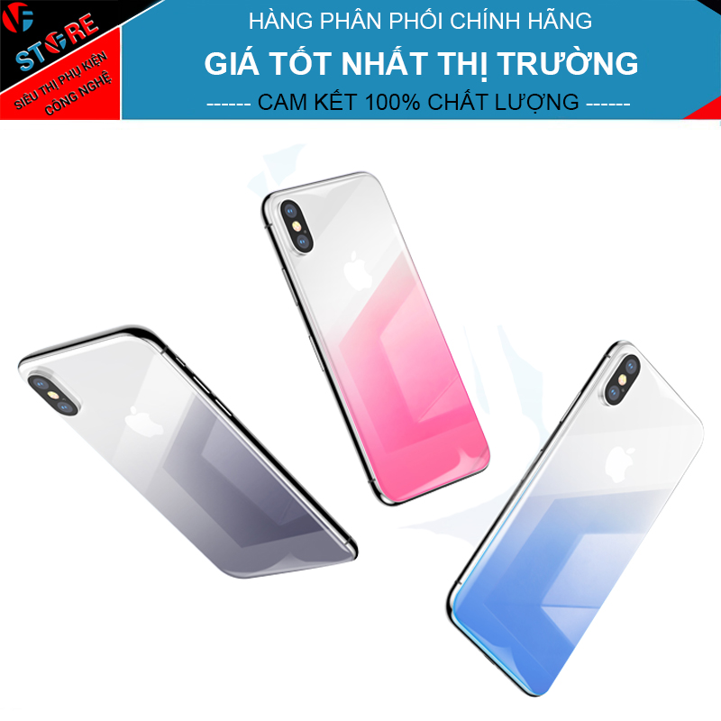 Kính cường lực đổi màu chống trầy mặt lưng Baseus Coloring LV262 cho iPhone X (0.3mm, 9H Tempered Glass Back Film)