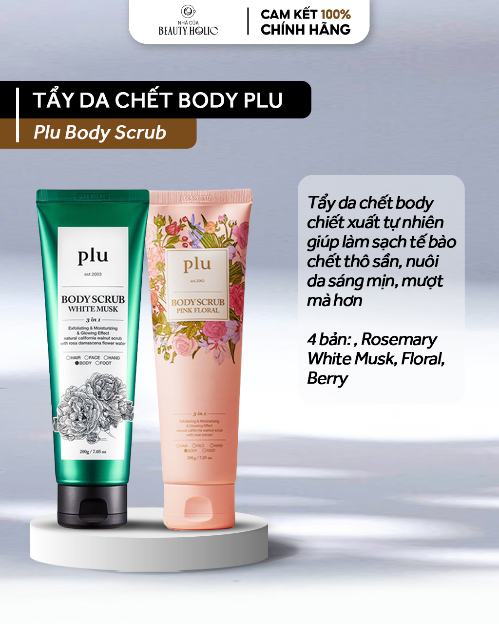 [Nhacuabeautyholic] Tẩy da chết toàn thân PLU BODY SCRUB