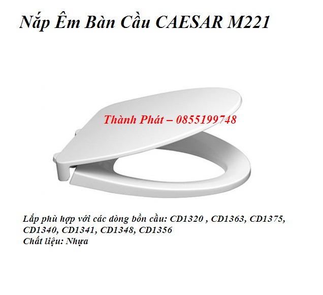Nắp Đóng Êm Bàn Cầu CAESAR M221, dùng cho CD1320 , CD1363, CD1375, CD1340