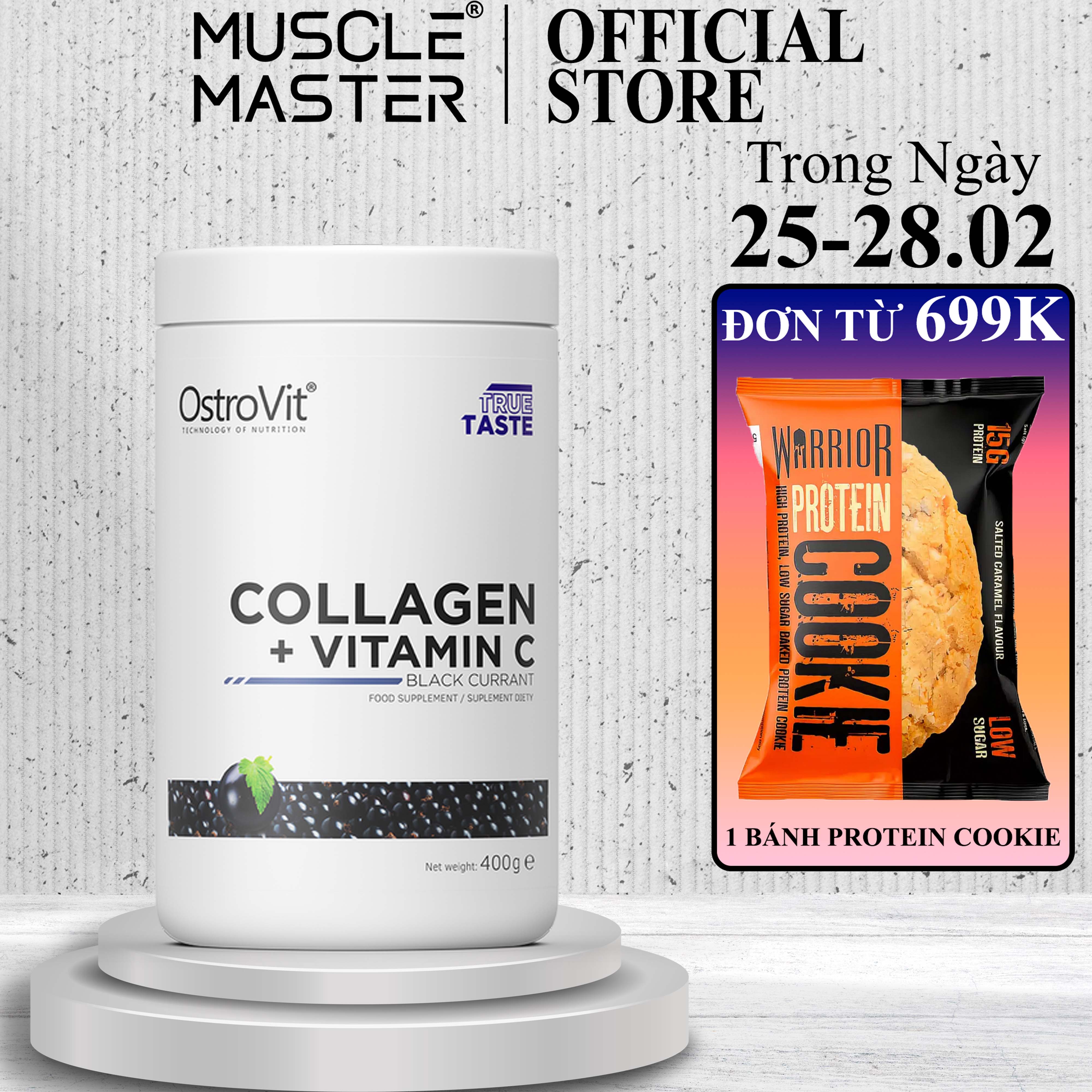 Ostrovit Hydrolyzed Collagen + Vitamin C - 400g Dạng Bột