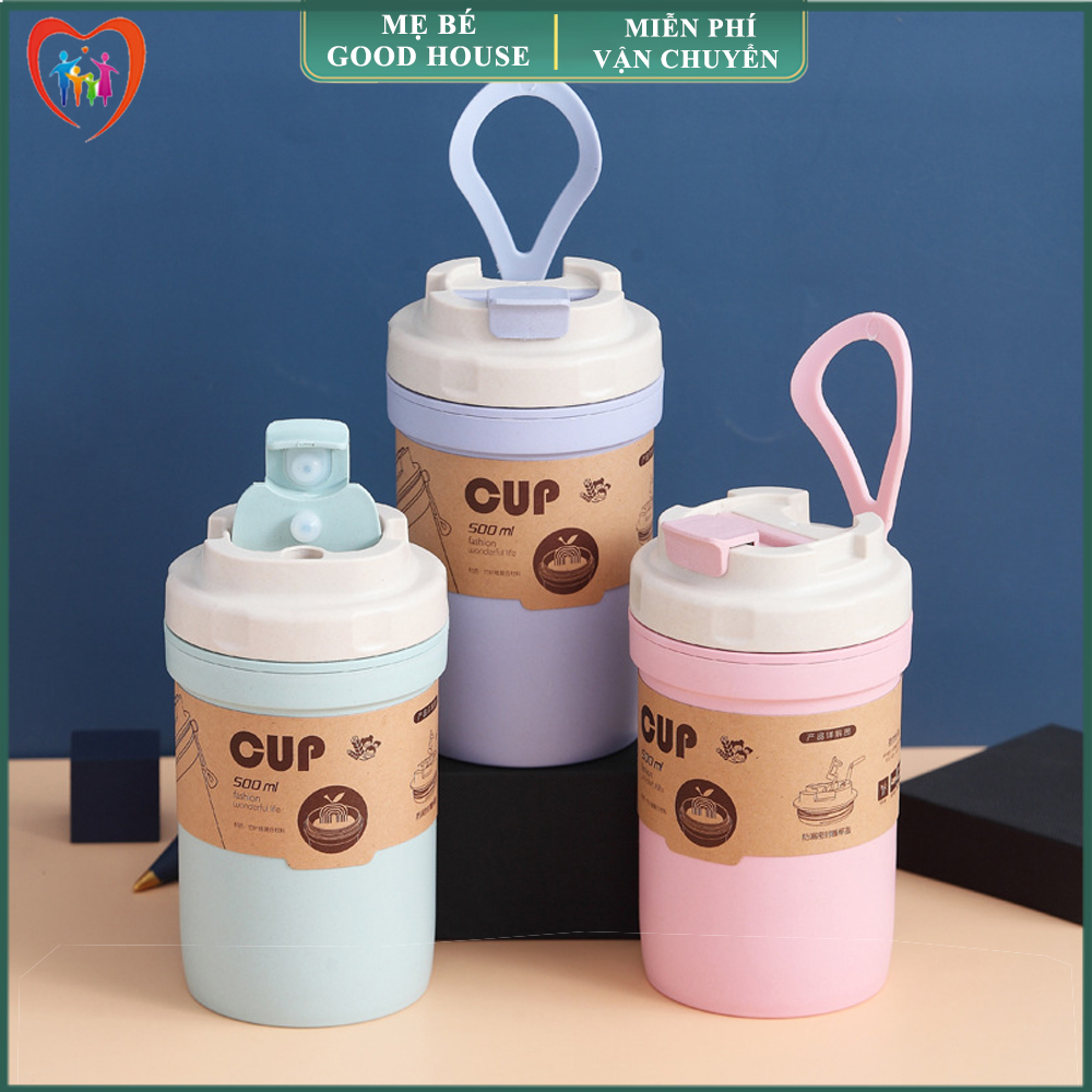 Bình nước nhựa lúa mạch 2 lớp 500ml