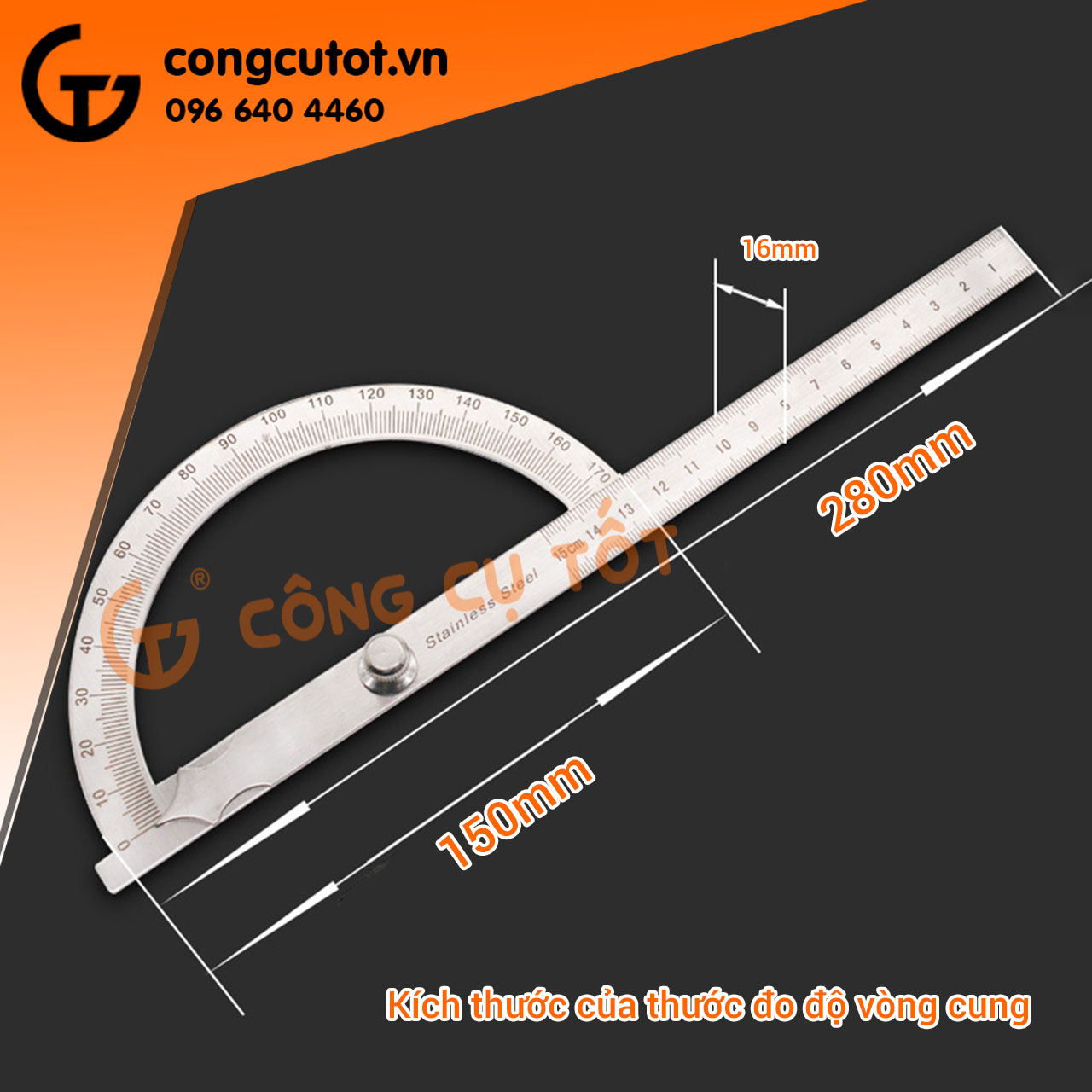 Thước đo góc 180 độ GT707