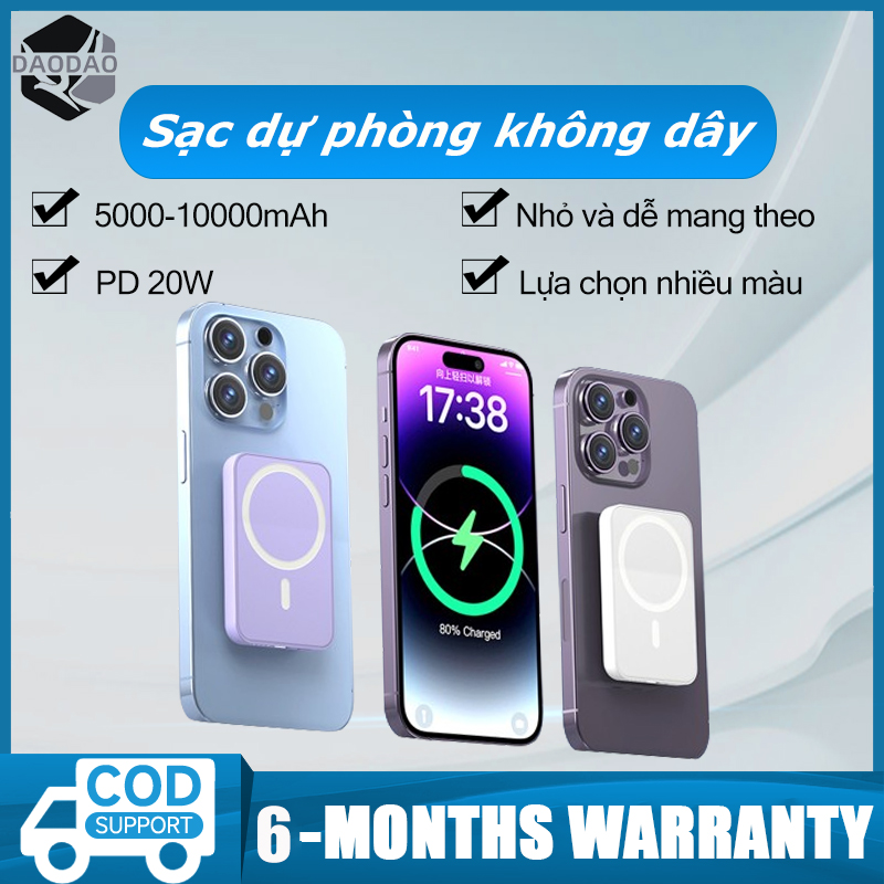 Sạc pin dự phòng 100% pd20w pin dự phòng 5000mah sạc nhanh không dây mini pin dự phòng từ tính di động tốc độ cao