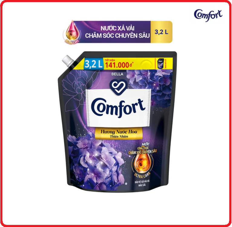 Nước Xả Vải COMFORT Hương Nước Hoa Bella Túi 3,2L