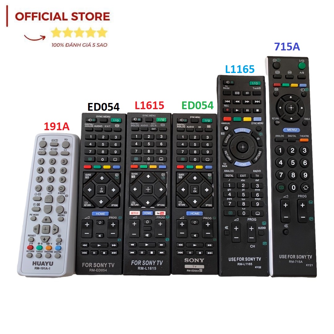 Remote tivi sony thường các loại Smart, đời thấp, đời cũ màn hình nồi, điều khiển của tivi sony LCD/LED