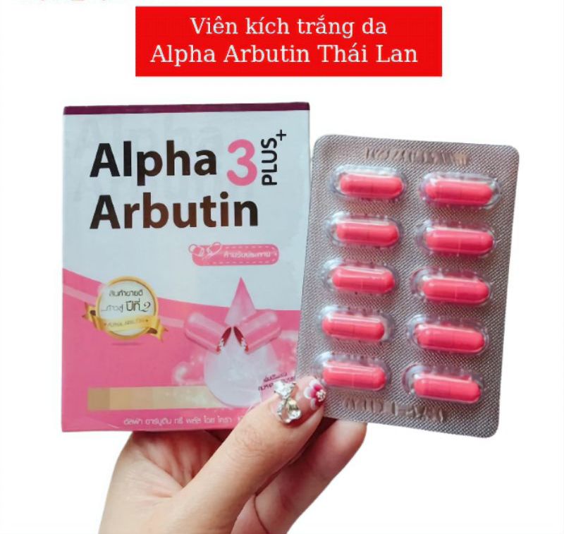 Vĩ kích dưỡng trắng da Alpha Arbutin Thái Lan Chính Hãng ( Vĩ 10 viên)