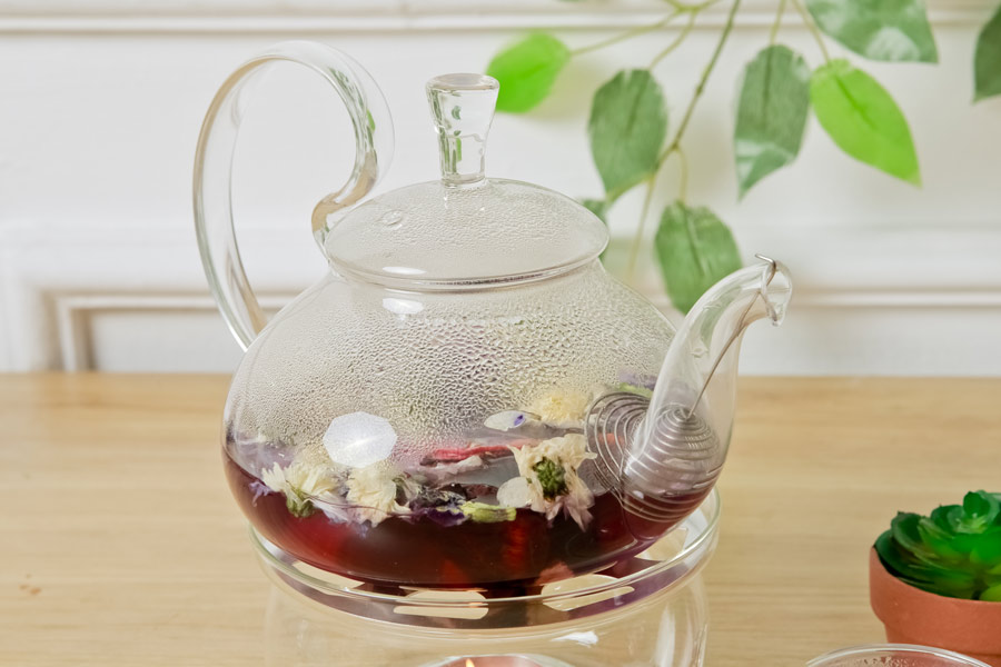 Bộ ấm pha trà thuỷ tinh vòi rồng 600ml