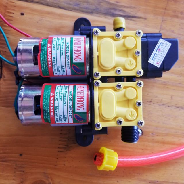 MÁY RỬA XE mini 12V bơm áp LỰC ĐÔI Đỉnh Phong