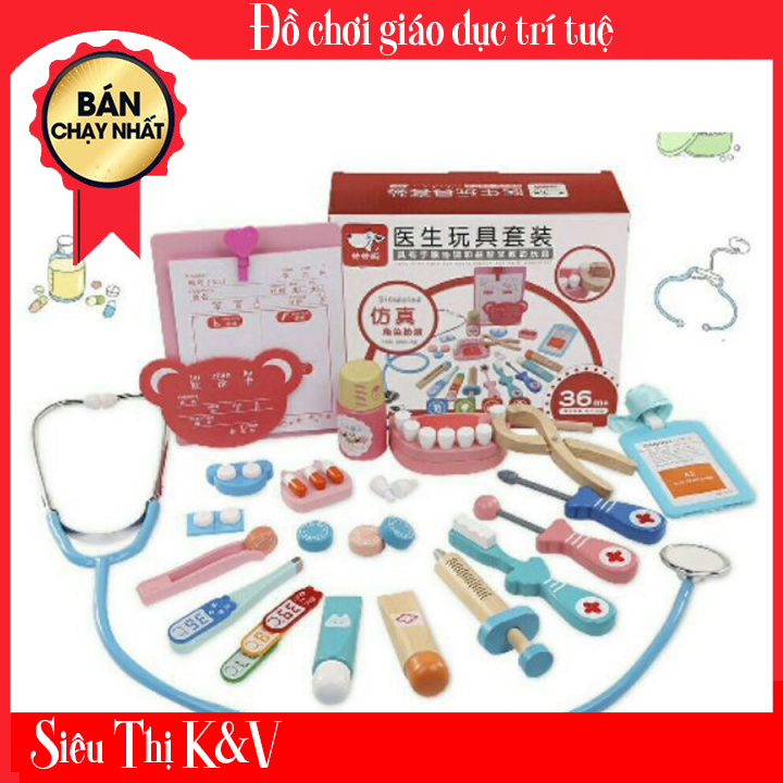 Đồ chơi đóng vai bác sỹ bằng gỗ cho bé giúp bé hướng nghề kv19