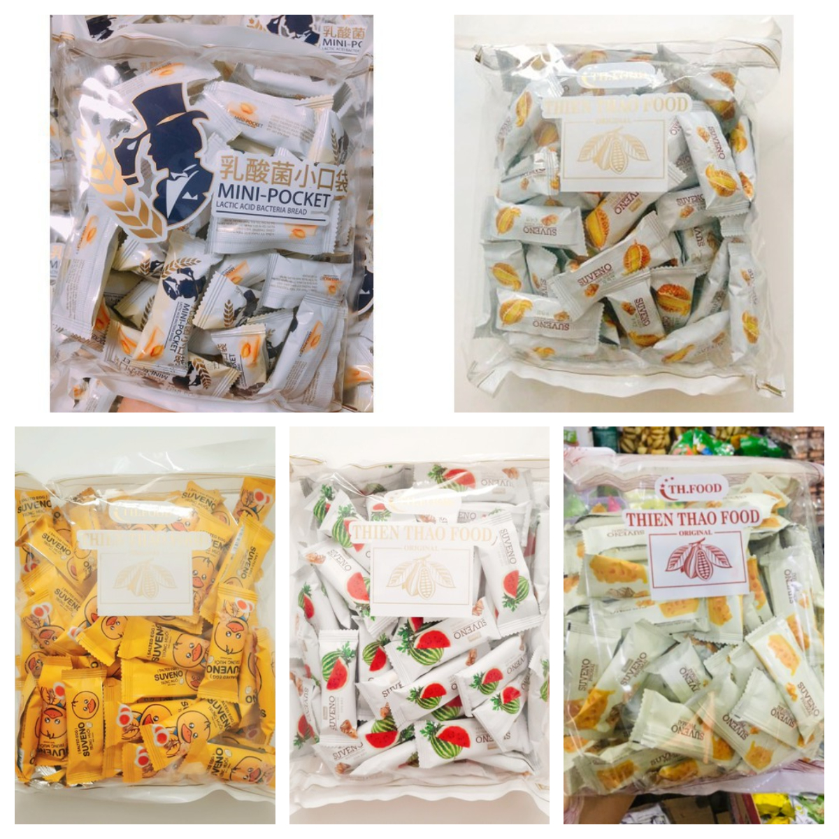 Bánh xốp Suveno các vị - gói 500g