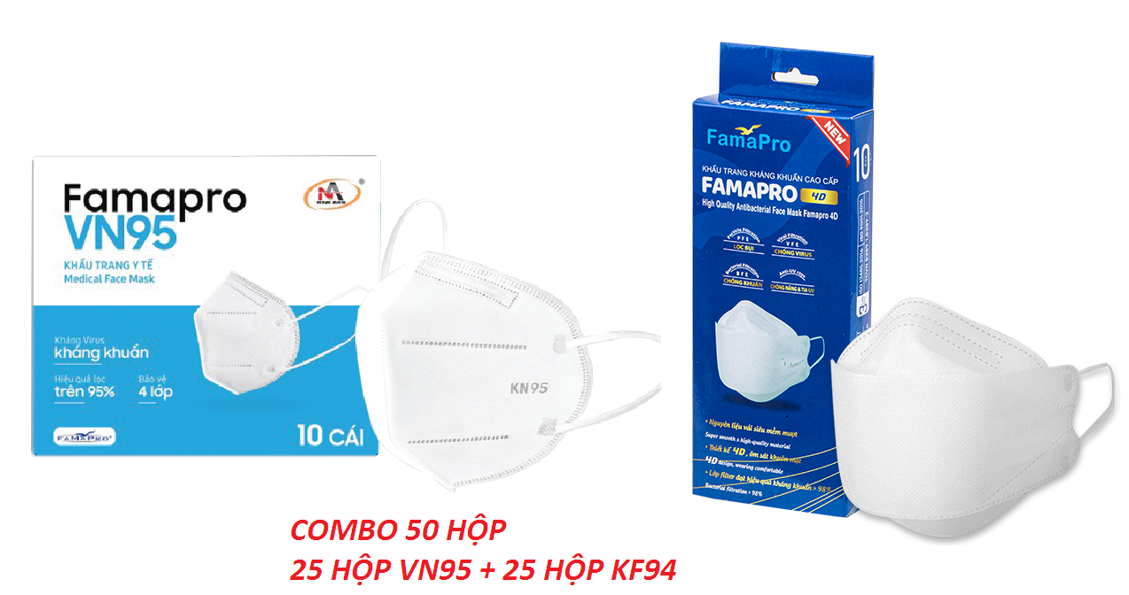 Combo 50 hộp khẩu trang Famapro màu trắng - đảm bảo nguồn hàng uy tín