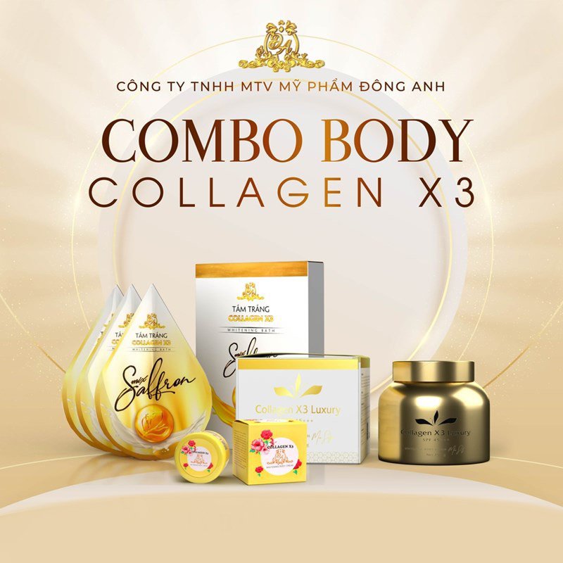 [Combo 3 Loại] Kem Body Kích Trắng Tắm Trắng Collagen X3 Mỹ Phẩm Đông Anh Chính Hãng Dưỡng Trắng Da Toàn Diện