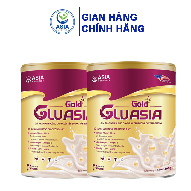 Combo 2 hộp sữa bột dinh dưỡng Glu Asia Gold 400g tác dụng cung cấp dinh