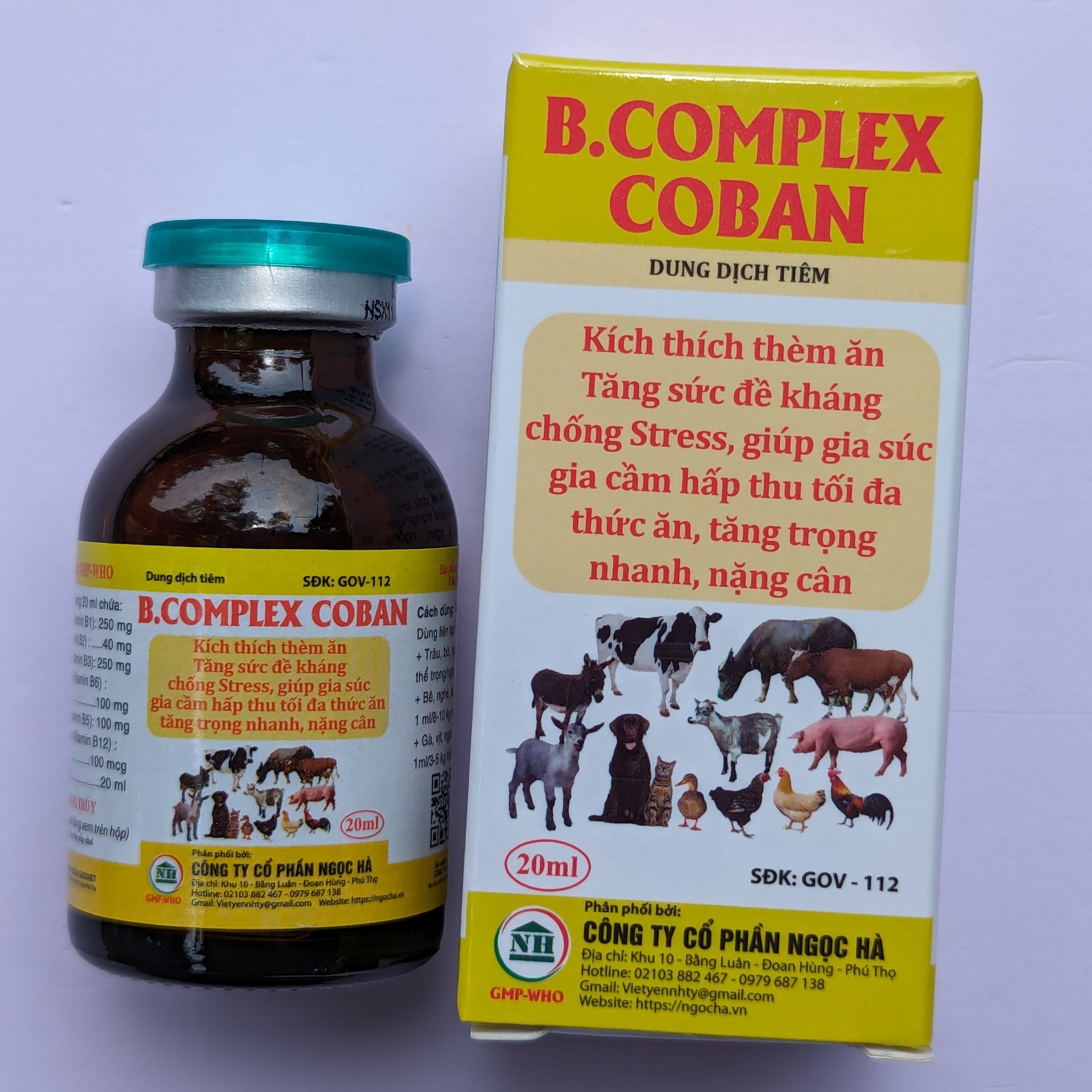 3 lọ B.COMPLEX 20ml Kích thích thèm ăn Tăng sức đề kháng chống Stress, giúp gia súc gia cầm hấp thu tối đa thức ăn, tăng trọng nhanh, nặng cân