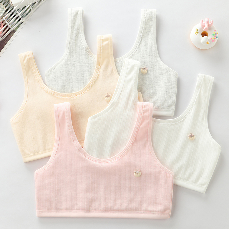 Áo lá cho bé gái cotton áo lót học sinh 2 lớp từ 35-49kg
