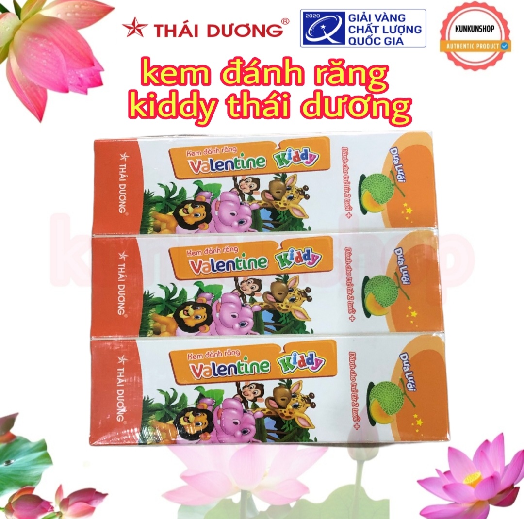 Kem đánh răng dược liệu Thái Dương valentine kiddy vị dưa lưới tuýp 50g