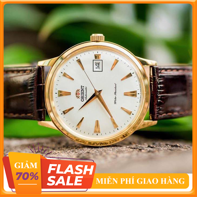 {  ĐỒNG HỒ PHỐ } Đồng hồ Nam Orient Bambino Số Cọc Vàng ta Măt trắng Automatic Dây Da Cá sấu + Thẻ Bảo Hành  / Gian hàng uy tín/ Sk Orient Seiko