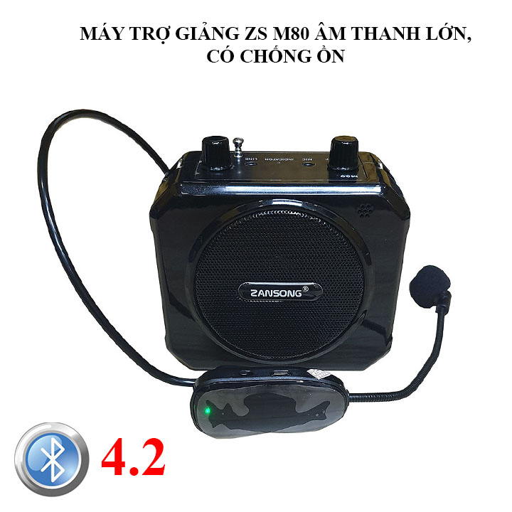LOA TRỢ GIẢNG ZS M80 ÂM THANH CHẮC, KHỎE, CHỐNG ỒN TỐT, PIN SỬ DỤNG ĐƯỢC LÂU
