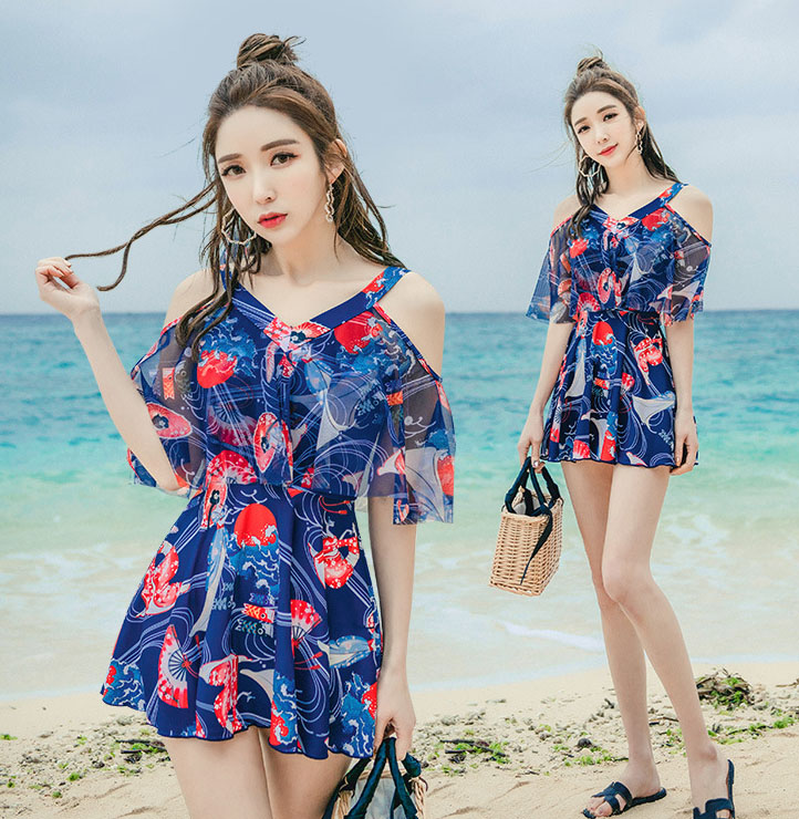 (THUN LẠNH) Bộ đồ bơi nữ kín đáo đẹp - Áo bơi BIKINI tắm dạng váy đẹp (T049)