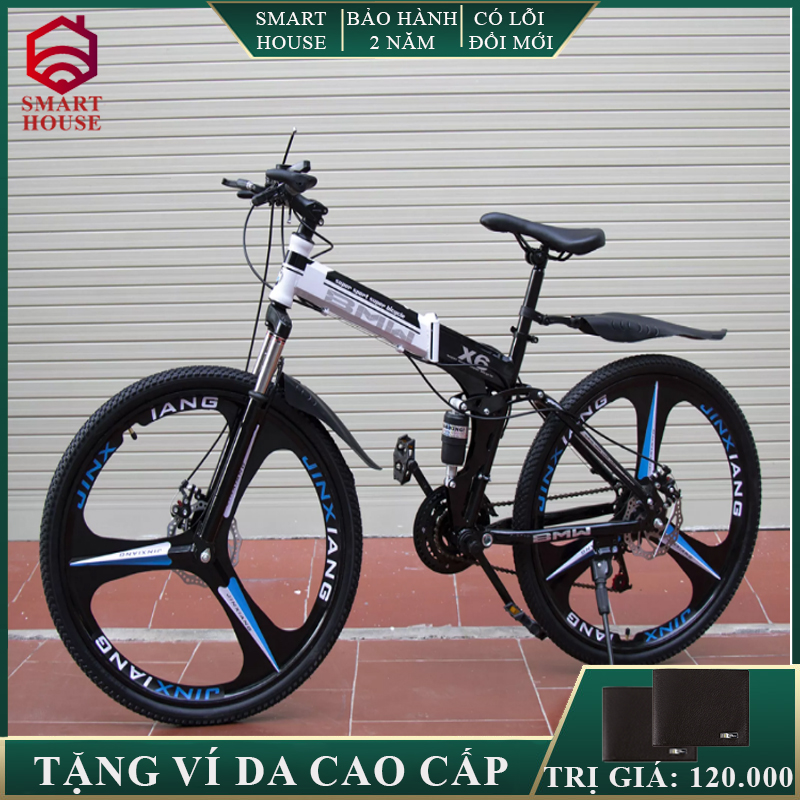 Xe đạp thể thao gấp gọn BMW, xe đạp địa hình khung thép siêu bền phanh đĩa cơ học 7 cấp độ kết hợp giảm sóc thủy lực. Bảo hành 2 năm lỗi đổi mới trong 7 ngày đầu
