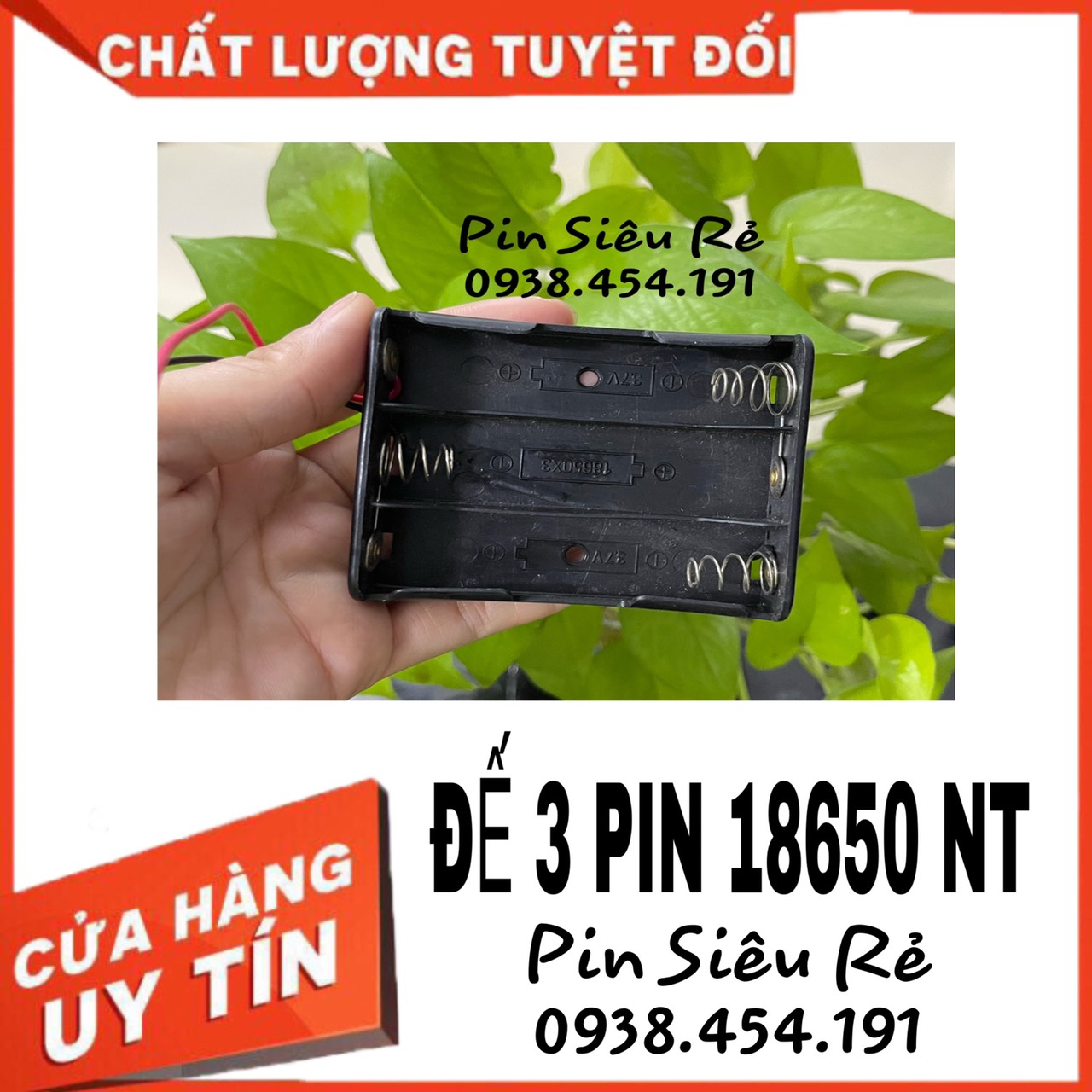[HCM]Đế pin 18650 loại 3 cell mắc nối tiếp