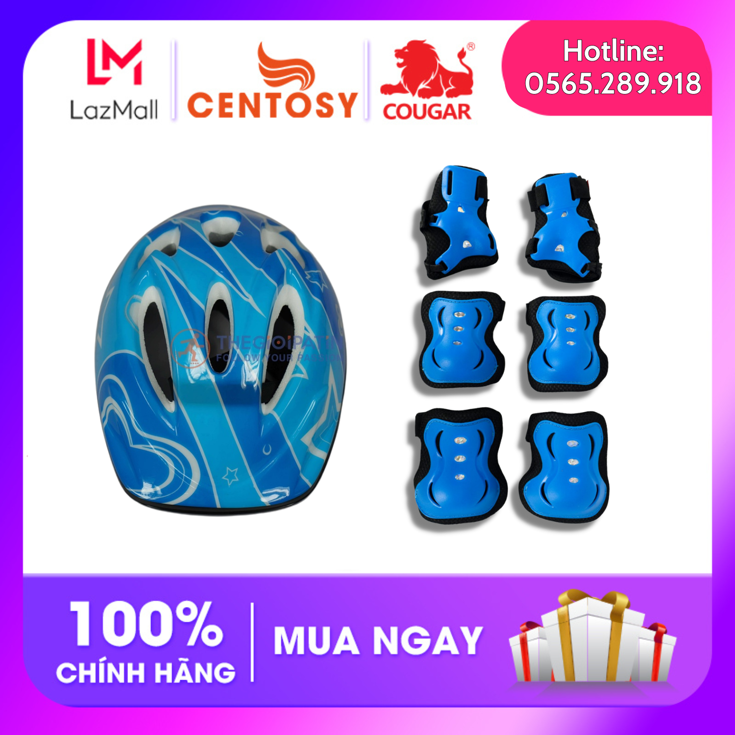 Combo Mũ + Bộ bảo vệ tay chân cho bé trượt Patin, lướt ván, đi xe đạp - Phụ kiện Patin, Ván Trượt, Xe đạp cho bé dưới 35kg