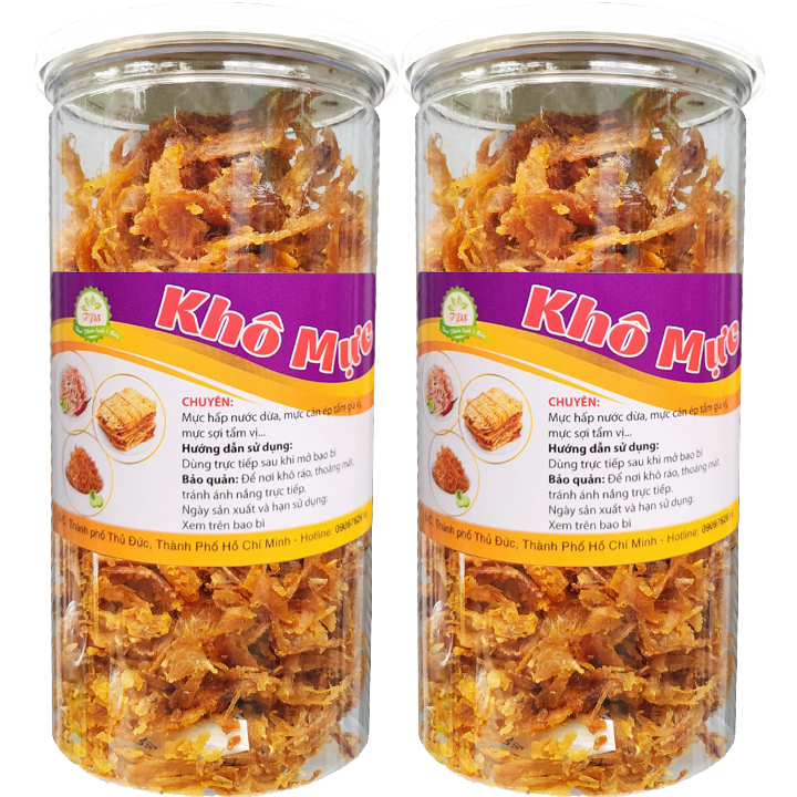 [HCM]Combo 2 hũ mực sợi tẩm vị mỗi hũ 200G - Món ăn vặt giá rẻ (Thực phẩm sạch 3 miền)