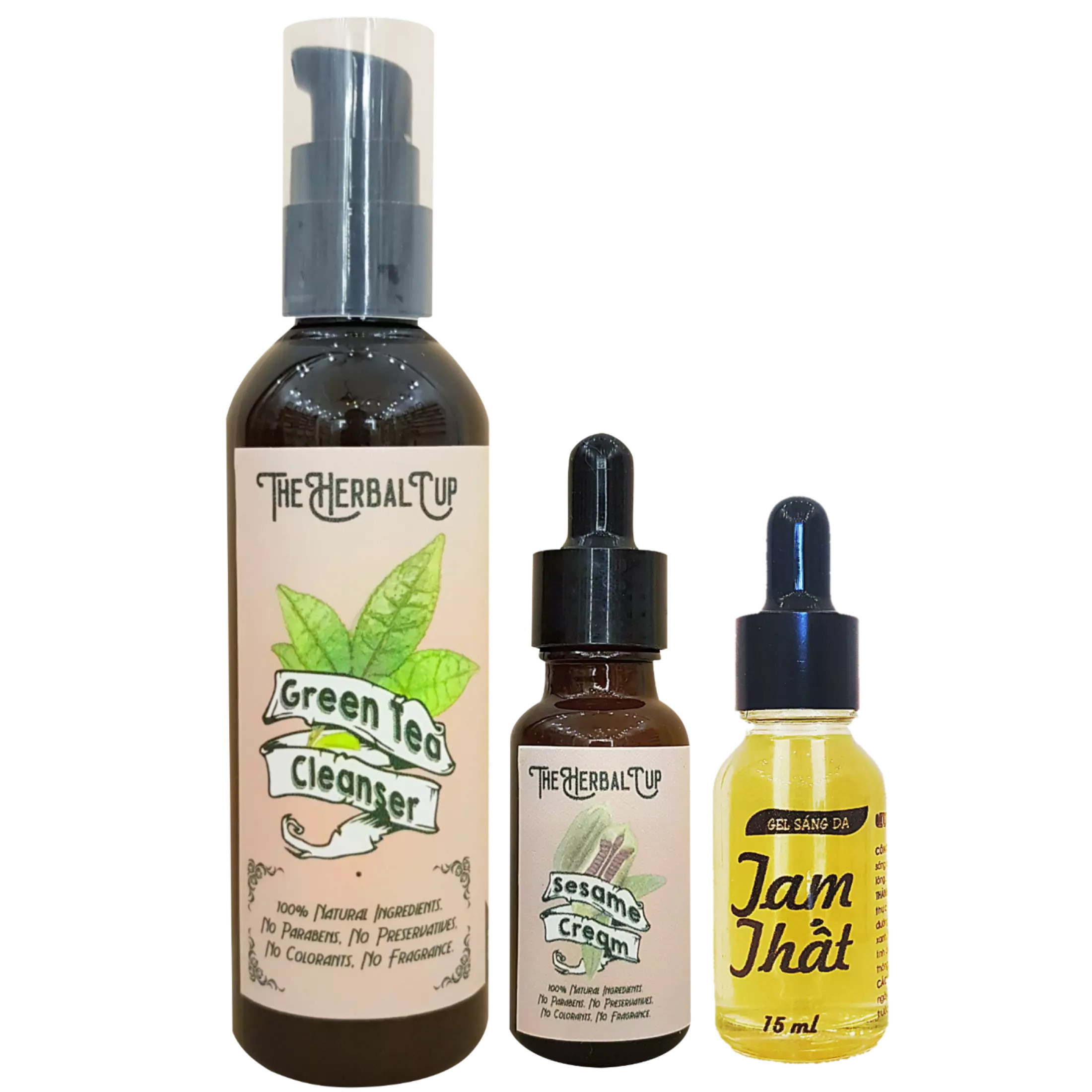 Bộ sản phẩm chăm sóc da The Herbal Cup 100% nguyên liệu tự nhiên thích hợp da mụn thâm