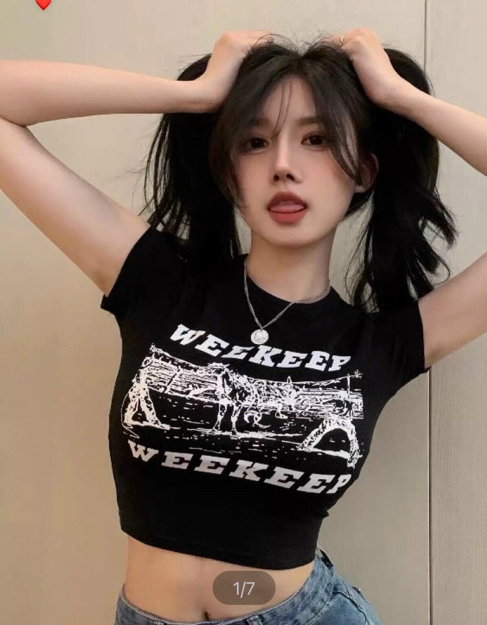 Áo thun Croptop Cổ Tròn Nữ Ngắn Tay In Chữ Chất Thun Lạnh, Áo Thun, Áo Croptop quyến rũ cực chất