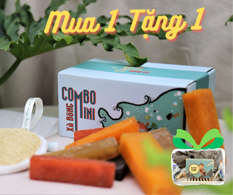 [Tặng 1 Mùi Tết] Vụn Sinh Dược -  Combo xà bông mini 500g + 2 túi tạo bọt + bông tắm xơ mướp