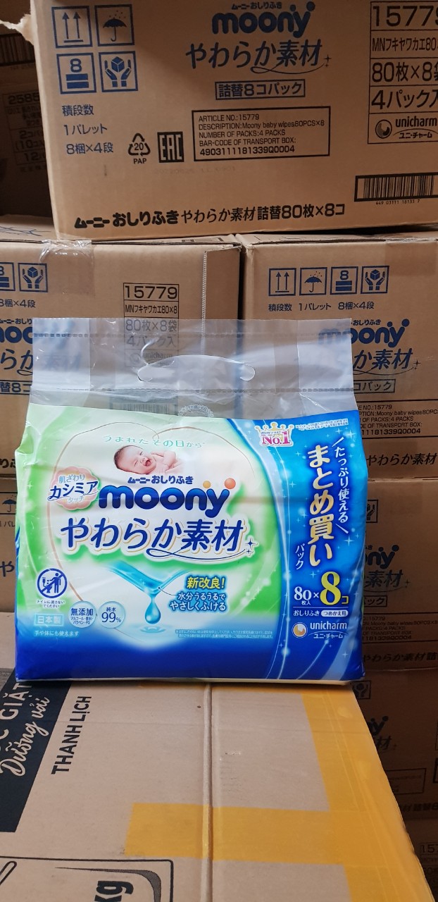 Set giấy ướt moony 76p