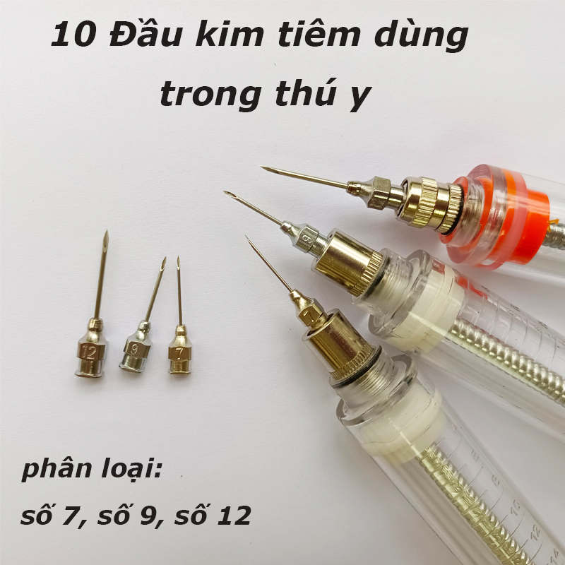 Kim tiêm thú y kim tiêm inox chuyên dụng tiêm gia súc gia cầm 1 vỉ 10 cái