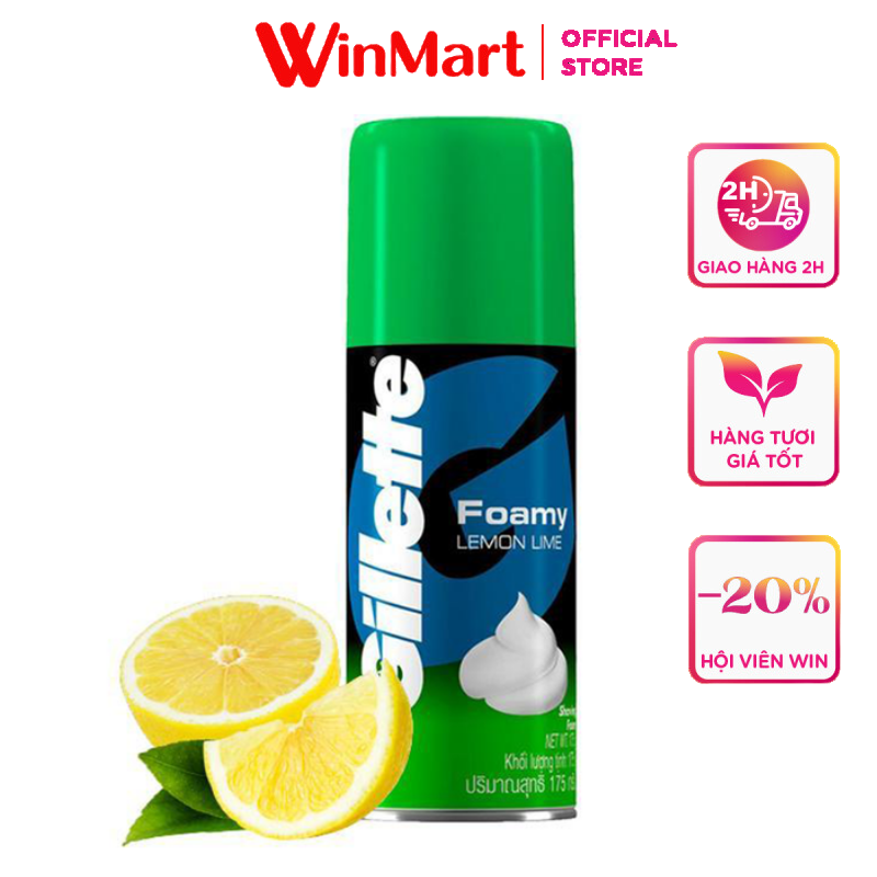 [Siêu thị WinMart] - Bọt cạo râu Gillette Foamy Lemon Lime 175g