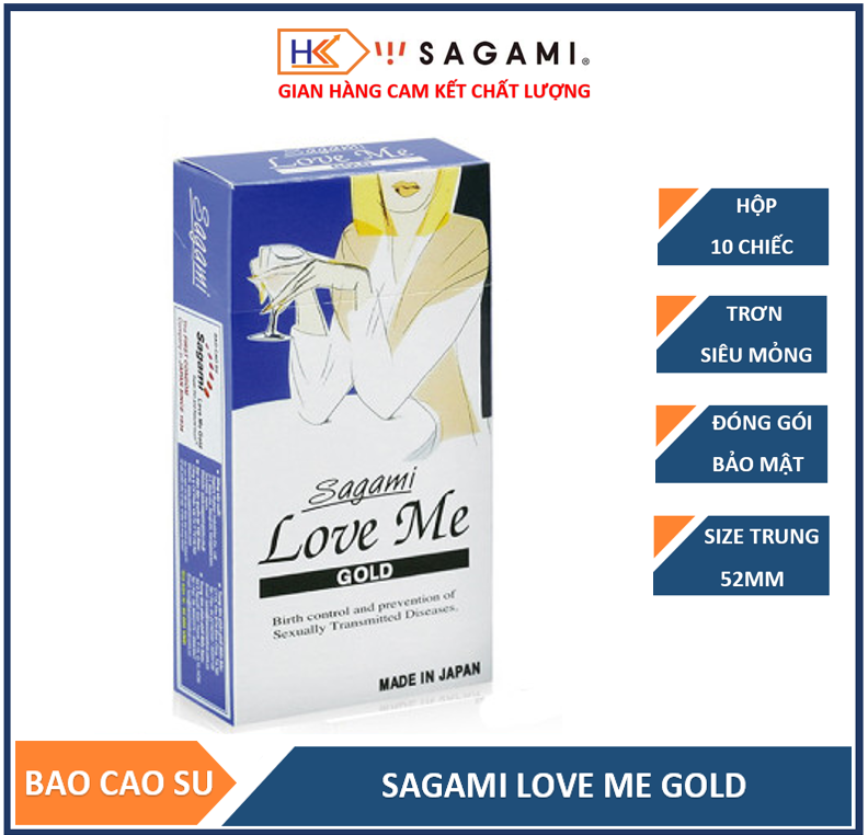 Bao cao su siêu mỏng Sagami Love me Gold - Hộp 10 chiếc