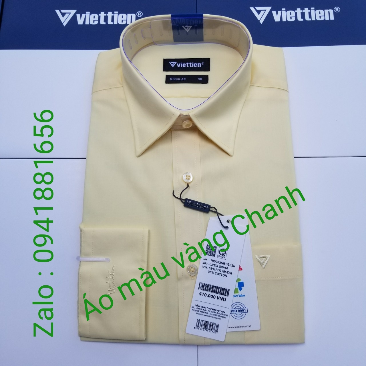 [HCM]Aó sơ mi nam công sở VIỆT TIẾN chính hãng  cao cấp màu vàng ( vàng chanh và vàng trầm ) dài tay - form suông REGULAR - tà bầu .SHOP HỨA - THỜI TRANG NAM CÔNG SỞ