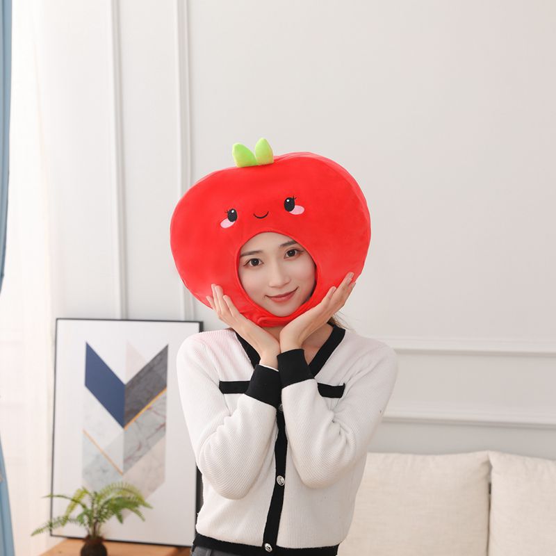 XIR Bán Buôn   Mũ Trùm Đầu Apple Mềm   Bọc Đầu Lông Nhung   Đạo Cụ Chụp Ảnh Đạo Cụ Chụp Ảnh   Mũ Trùm Đầu Hoạt Hình RR20