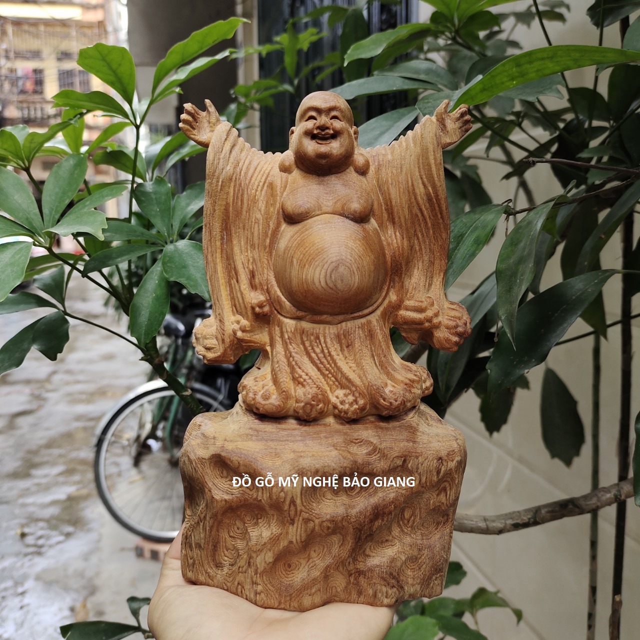 Tượng phật di lặc nghênh hỉ gỗ ngọc am thơm phức