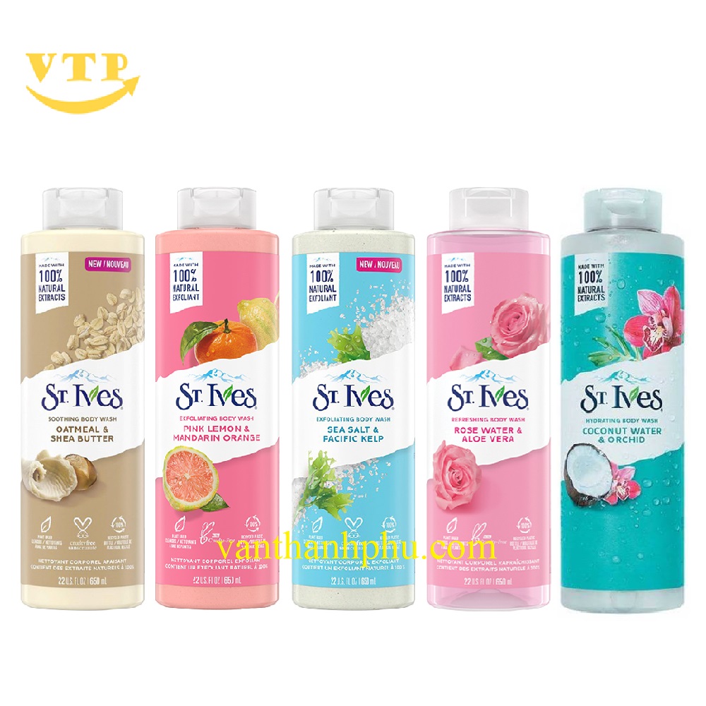 Sữa tắm st. ives exfoliating body wash 650ml mỹ