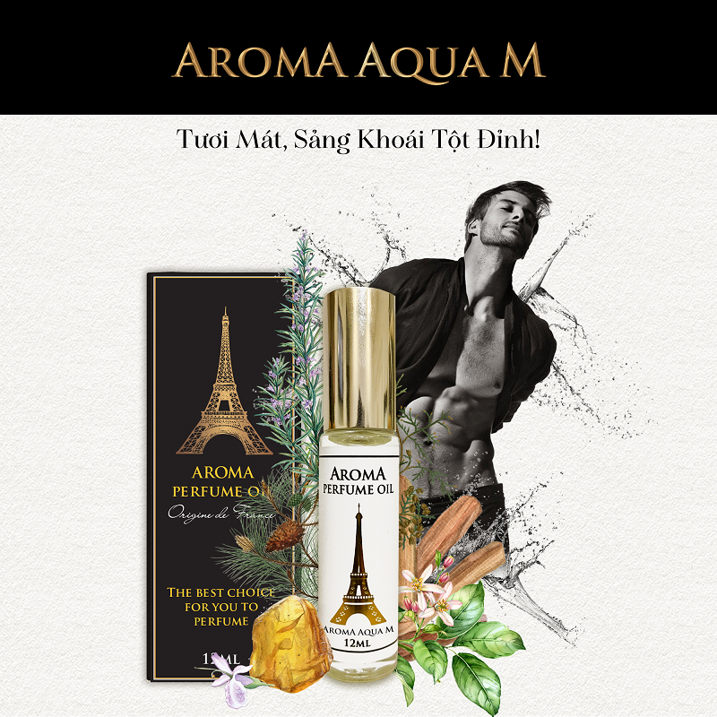 Tinh dầu nước hoa pháp pháp 12ml aroma aqua m