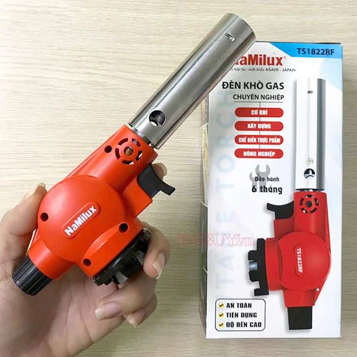 Đèn khò gas mini namilux ts1822rf - sử dụng lon gas mini