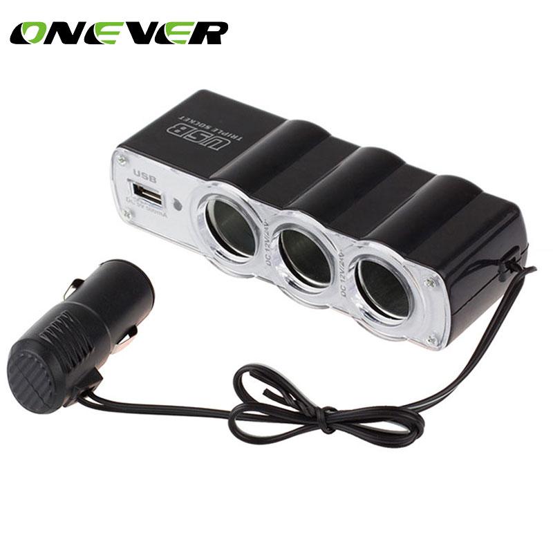 Bộ chia sạc ô tô 60w 500ma usb 3 cổng kết nối 1911