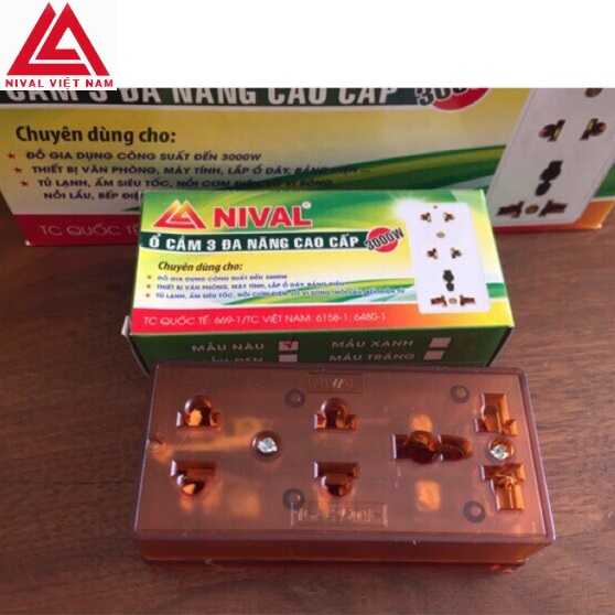 Ổ cắm điện Nival loại 3 ổ cắm tốt
