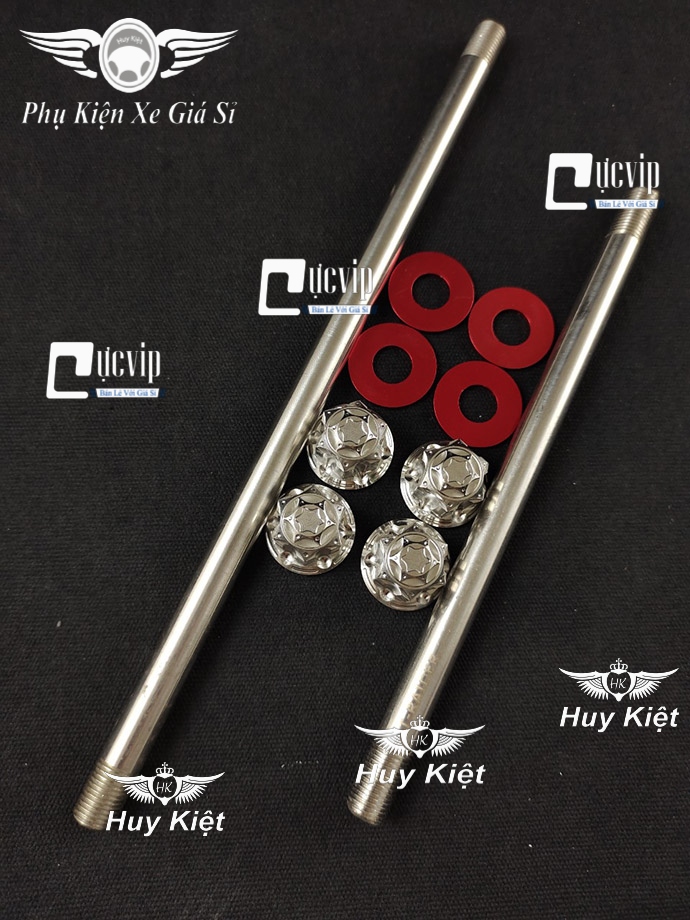 Cốt Trục Bánh Xe Trước Và Sau + Tán Salaya Kèm Long Đền Đỏ Cho Exciter 135, Future Led, Satria, Raider Fi, Winner, Winner X, Sonic, Dream, Wave, Sirius MS5692