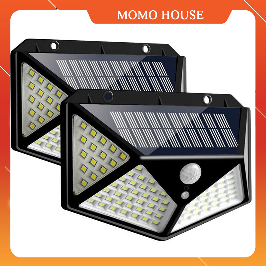 Đèn LED cảm ứng năng lượng mặt trời có 100 bóng LED, Chống Nước IP65, 3 Chế Độ Sáng, Tuổi Thọ 10000 giờ