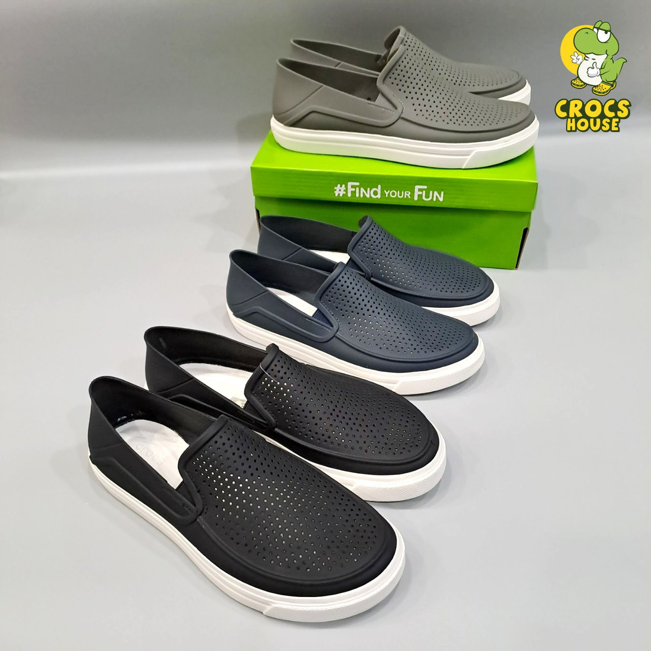 Giày Croos Roka Citilane Nam Nhiều Màu Nhựa Nguyên Khối, Giày Lười Nam - Crocs House.