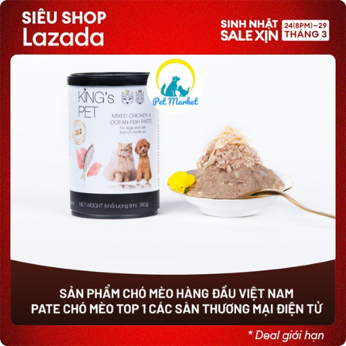 PATE KING PET, PATE CHO MÈO CHÓ THƠM NGON 380GRAM