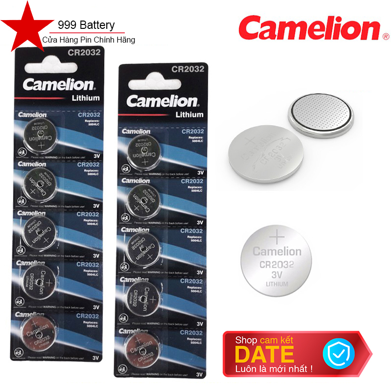 Combo 10 viên pin cúc áo CR2032, pin Cmos Camelion lithium 3V chính hãng