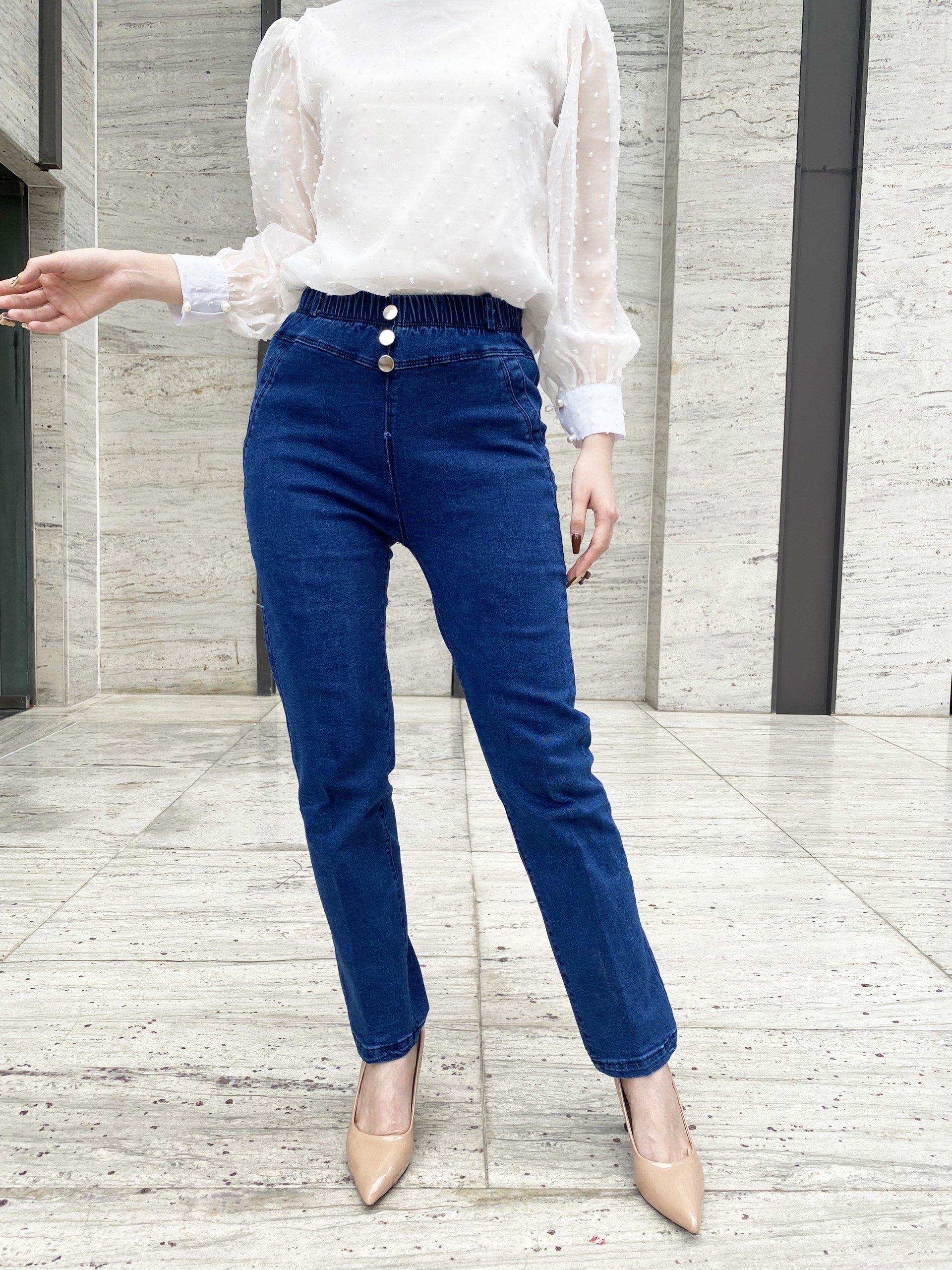 Quần jean nữ LUXY V193 baggy cạp chun co giãn 4 chiều đủ size từ 40kg-80kg