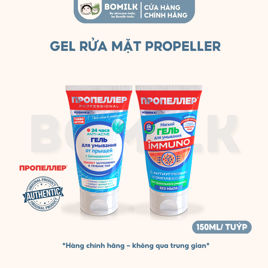 Gel rửa mặt Propeller 24 giờ Anti-acne & Immuno - làm sạch da, ngăn ngừa mụn