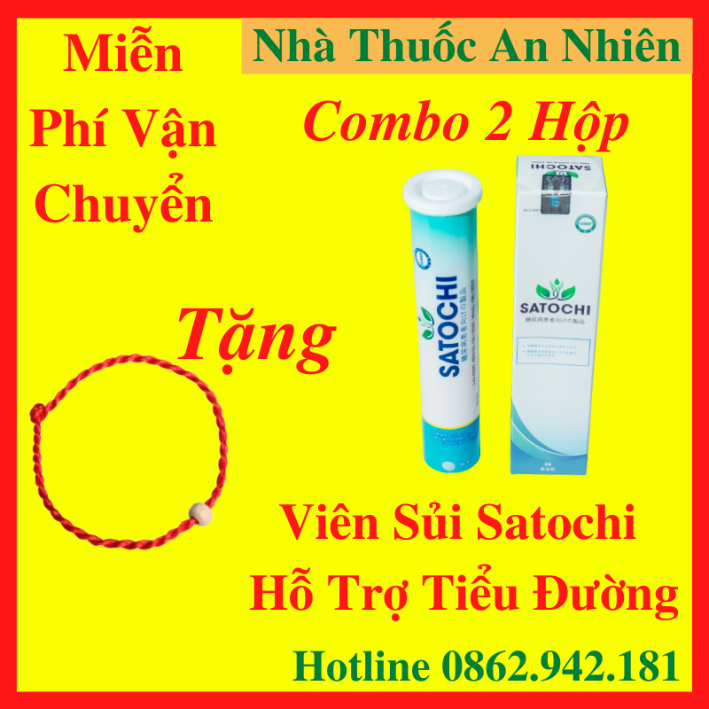 [Freeship] Combo 2 Satochi {[Tặng Vòng Tay May Mắn][HCM])- Viên sủi Giảm Đường Huyết Ngăn Ngừa Biến Chứng Bệnh Tiểu Đường Hộp 20 Viên- AN001